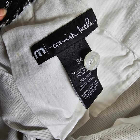 Travis Mathew Stripped Shorts-White-Men's 34 10.5 in inseam - Picture 5 of 7